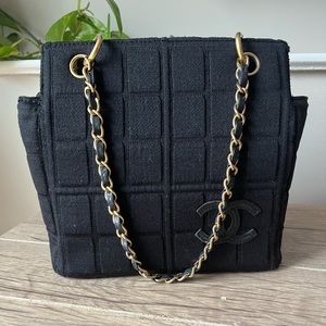 Authentic Chanel Quilted Cotton Handbag